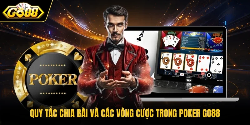 Quy tắc chia bài và các vòng cược trong Poker Go88